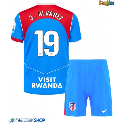 Maglie da calcio Atletico Madrid Julian Alvarez #19 Terza Maglia Bambino 2025-26 Manica Corta + Pantaloni corti)